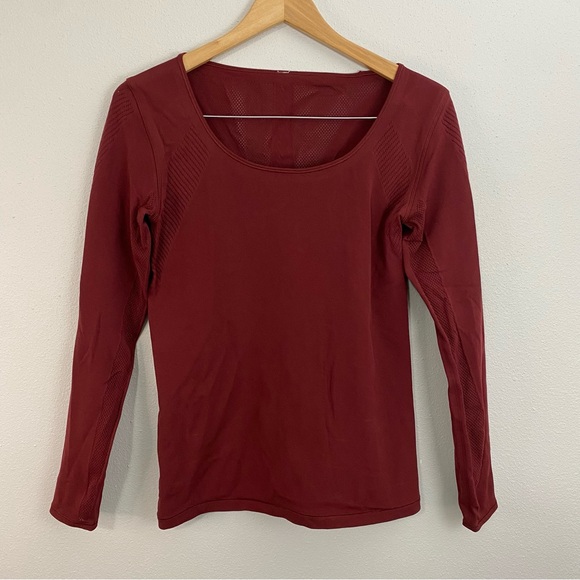 lululemon athletica Tops - Lululemon Red Burgundy Long Sleeve Women's Size‎ M/L
